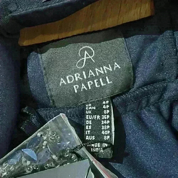 NWT Adrianna Papell Womens Sleeveless Tea Length Floral Sequin Cocktail Dress 4P - Picture 3 of 16